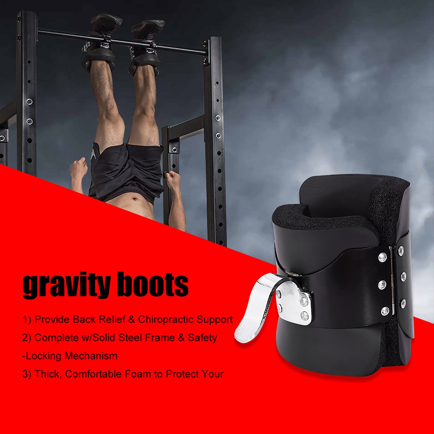 Solid Steel Frame Inversion Boots – Gravity Boots for Fitness & Strength Training