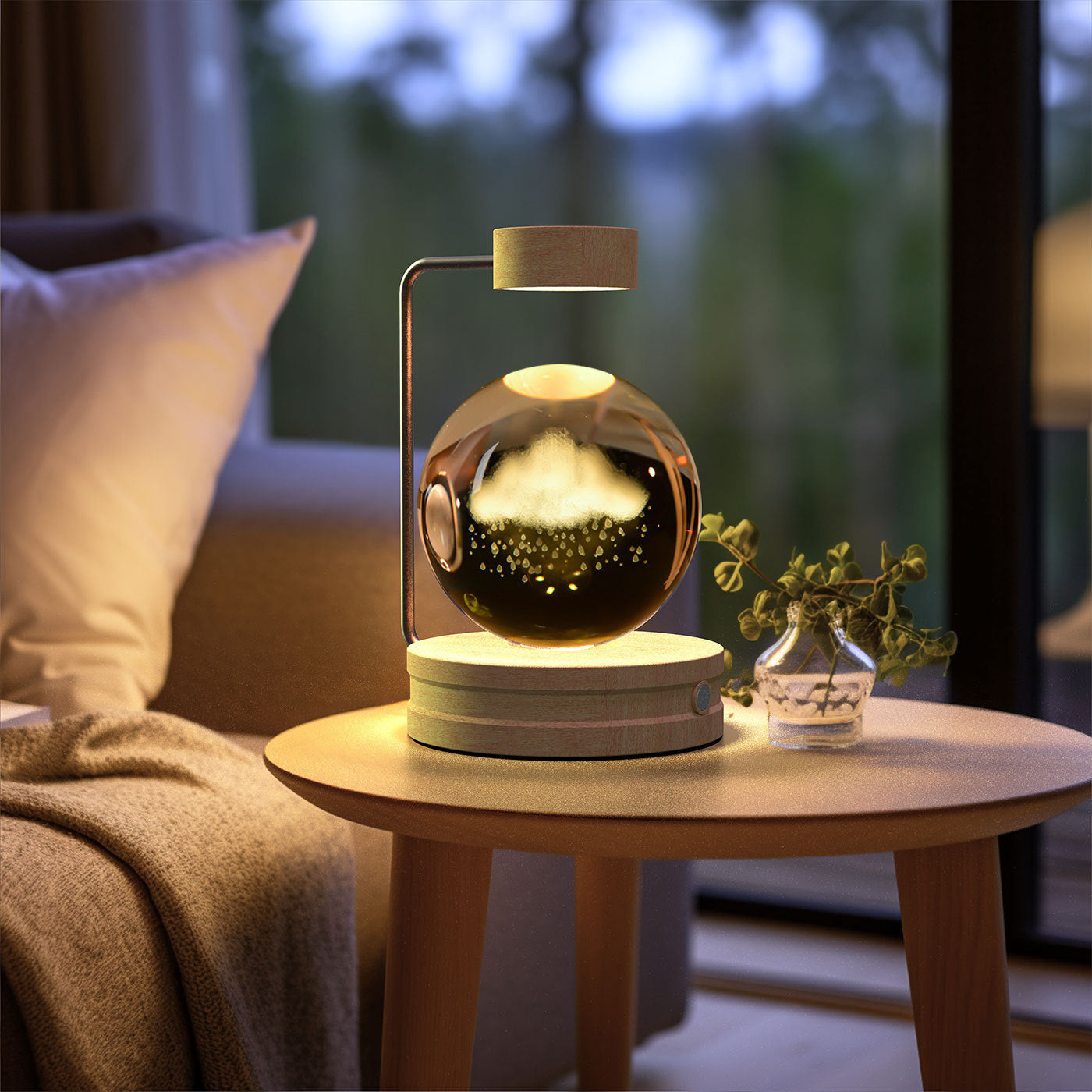 Crystal Ball Cosmic Dinosaur Night Light – USB-Powered Warm Bedside Lamp & Gift