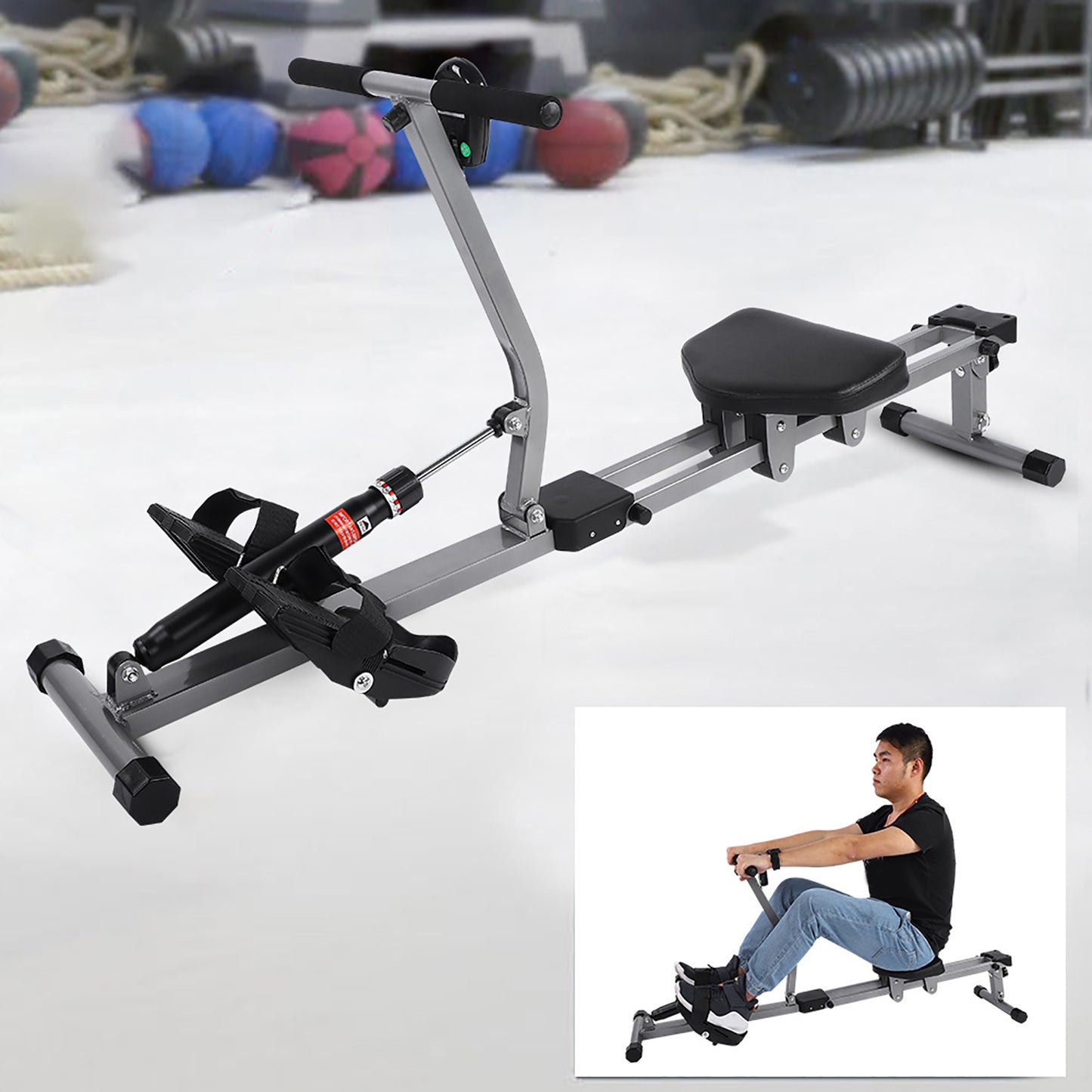 Steel Rowing Machine – Cardio Rower for Full-Body Workout & Home Gym Fitness