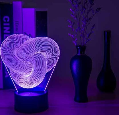 Twist Abstract LED 3D Night Light – Touch-Control Colorful Mood Lamp for Home & Gifts