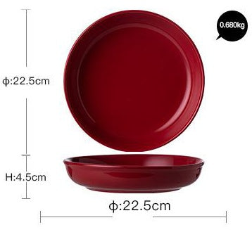 Luxury Red Glaze Ceramic Dinner Set – Elegant Porcelain Dining Collection