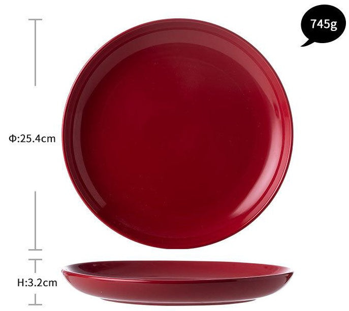 Luxury Red Glaze Ceramic Dinner Set – Elegant Porcelain Dining Collection