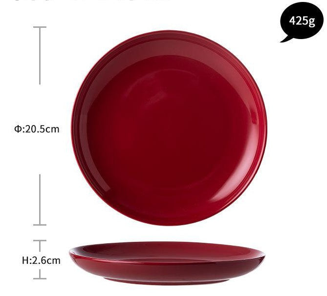 Luxury Red Glaze Ceramic Dinner Set – Elegant Porcelain Dining Collection