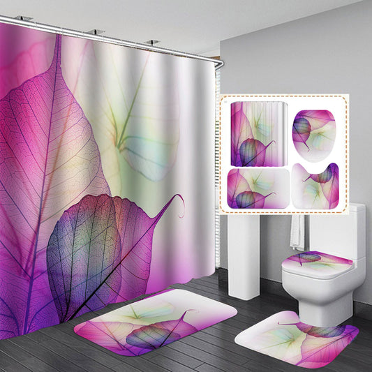 3D Geometric Shower Curtain Set – Modern Waterproof Bathroom Decor