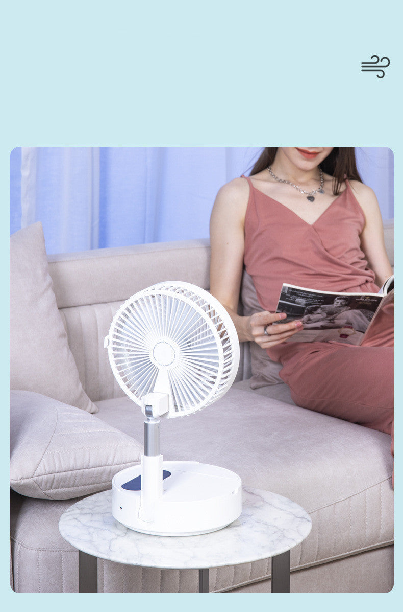 USB Rechargeable Portable Retractable Mini Fan – Compact & Adjustable Cooling