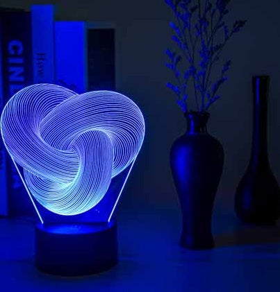 Twist Abstract LED 3D Night Light – Touch-Control Colorful Mood Lamp for Home & Gifts