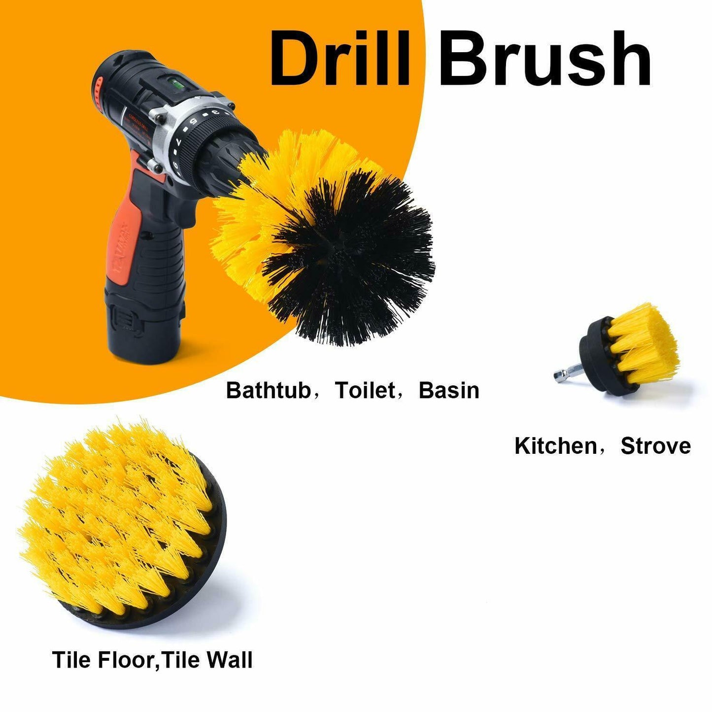 Drill Brush Set – Power Scrubber Brushes for Car, Carpet, Tile & Grout Cleaning