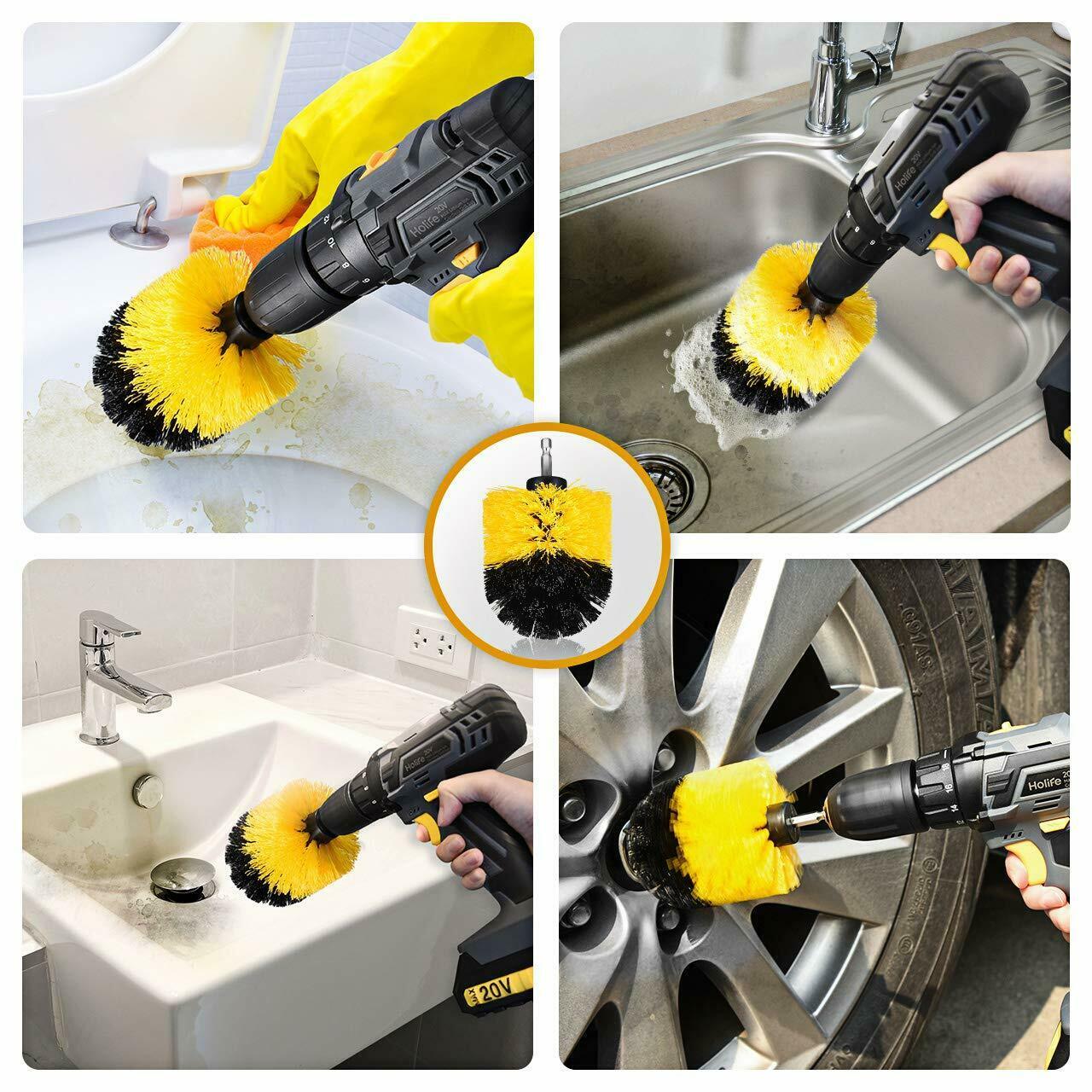 Drill Brush Set – Power Scrubber Brushes for Car, Carpet, Tile & Grout Cleaning