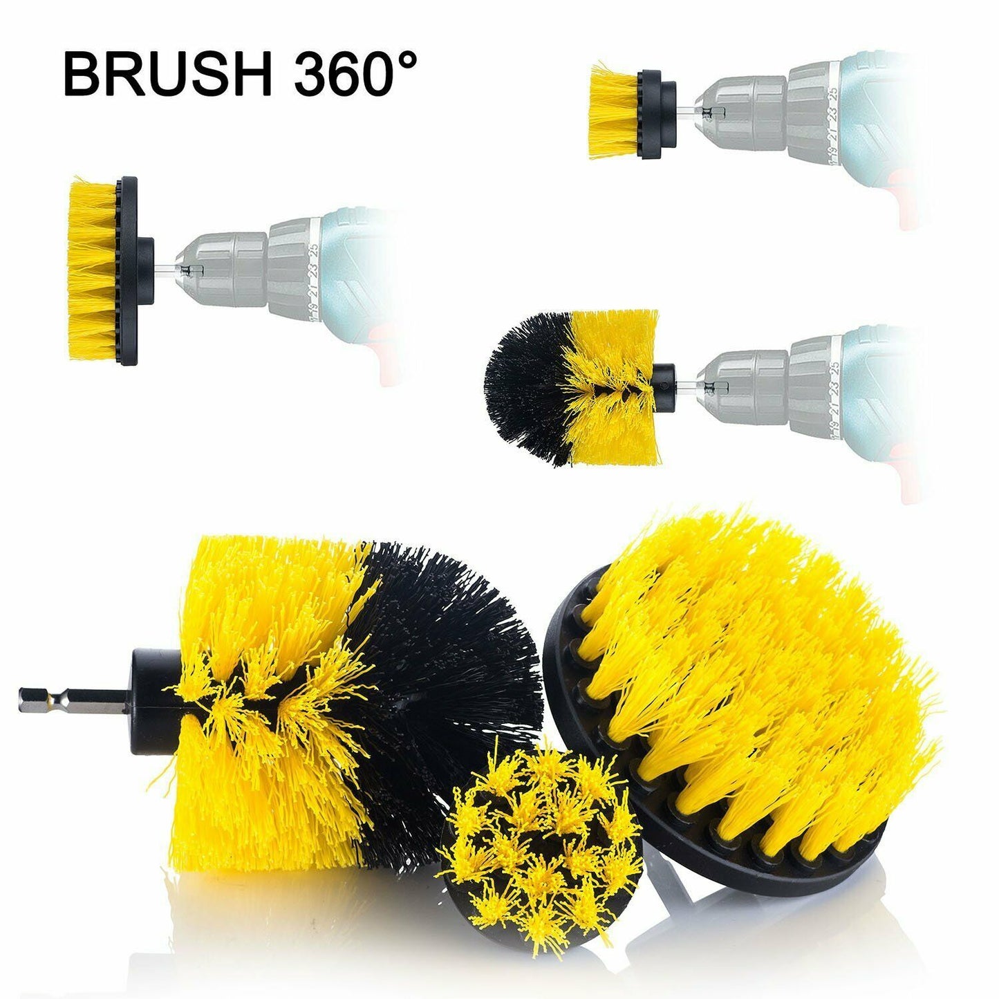 Drill Brush Set – Power Scrubber Brushes for Car, Carpet, Tile & Grout Cleaning