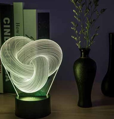 Twist Abstract LED 3D Night Light – Touch-Control Colorful Mood Lamp for Home & Gifts