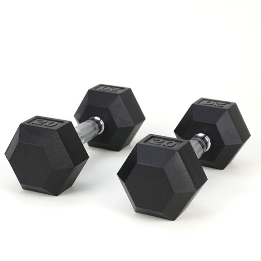 20LB Solid Cast Iron Dumbbells – 2 HDRS Rubber-Coated Hand Weights for Strength Training