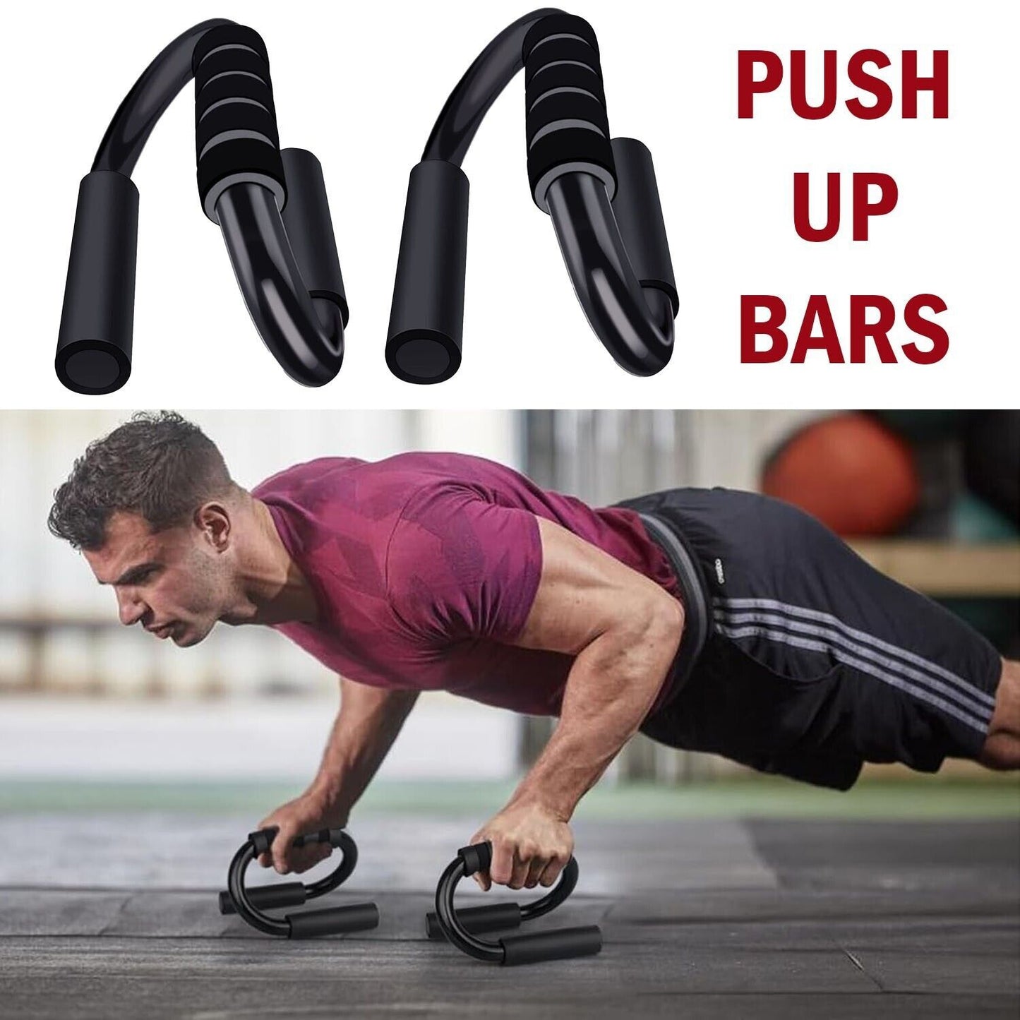 S-Shaped Push-Up Bars – Non-Slip Fitness Stand for Strength Training & Home Gym Workouts