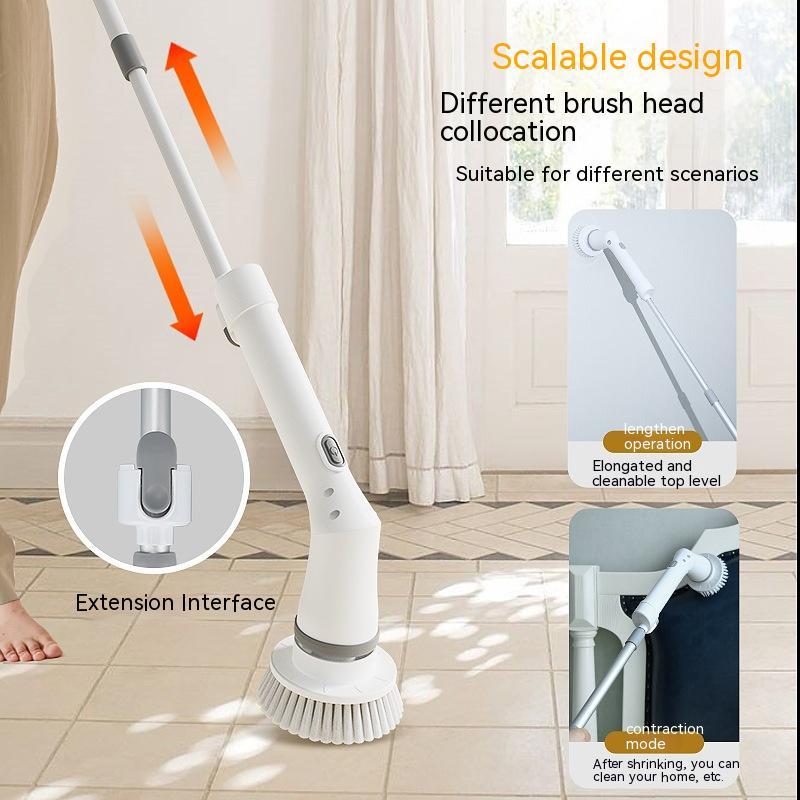 Electric Telescopic Scrubber – Multifunctional Long-Handle Cleaning Brush