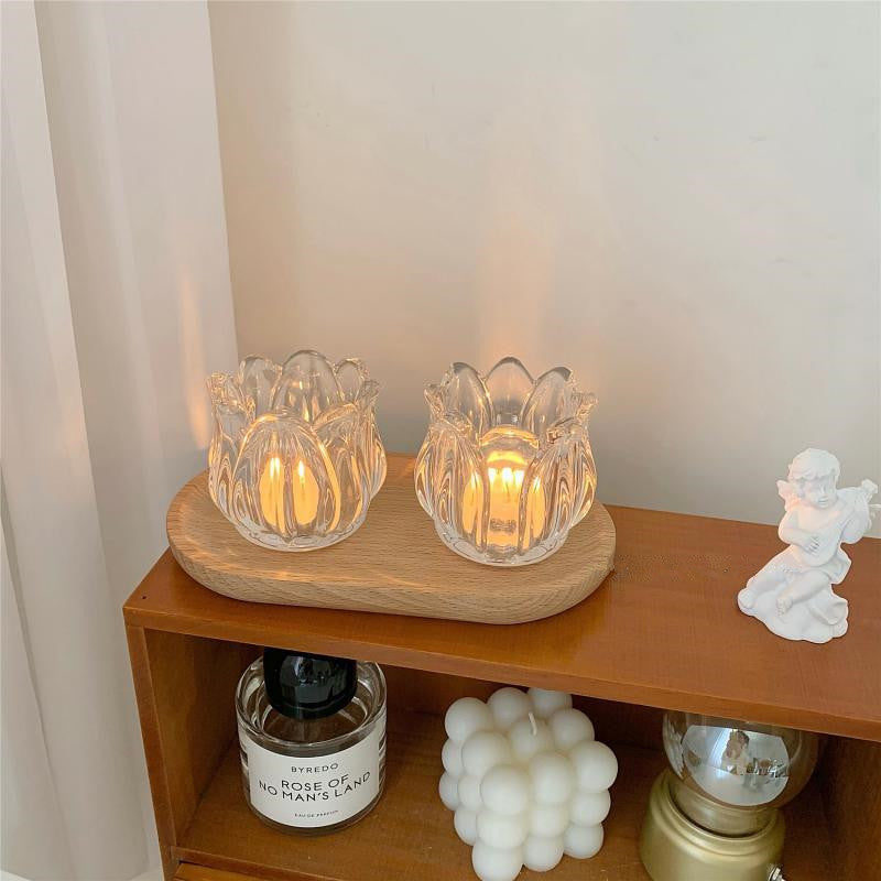 Tulip Candle Holder Home Decor Ornament – Elegant Glow for Any Space