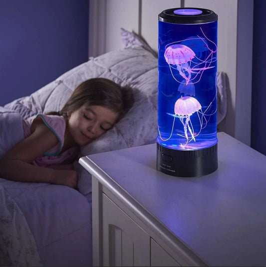 LED Jellyfish Aquarium Lamp – USB Powered Night Light for Relaxing Ambiance