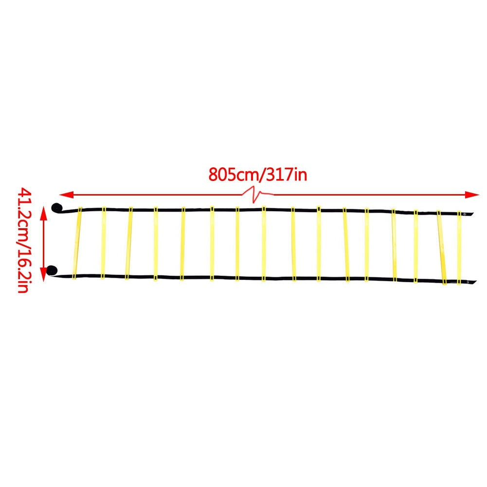 8m Agility Speed Training Ladder – Soccer & Football Fitness Drill Equipment (Yellow)