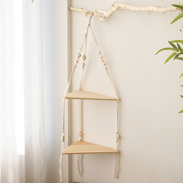 Macrame Hanging Shelves – Boho Chic Home & Plant Decor