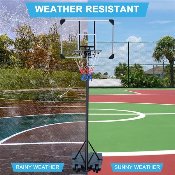 Adjustable Basketball Hoop Stand – 5.6 to 7 Feet with 32-Inch Backboard & Wheels