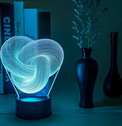 Twist Abstract LED 3D Night Light – Touch-Control Colorful Mood Lamp for Home & Gifts