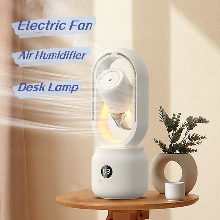 Portable USB Rechargeable Bladeless Fan – Water-Cooled Spray Mist & Air Humidifier