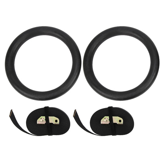 1 Pair Gymnastic Hanging Rings – Strength Training & Indoor Fitness Equipment (Black)