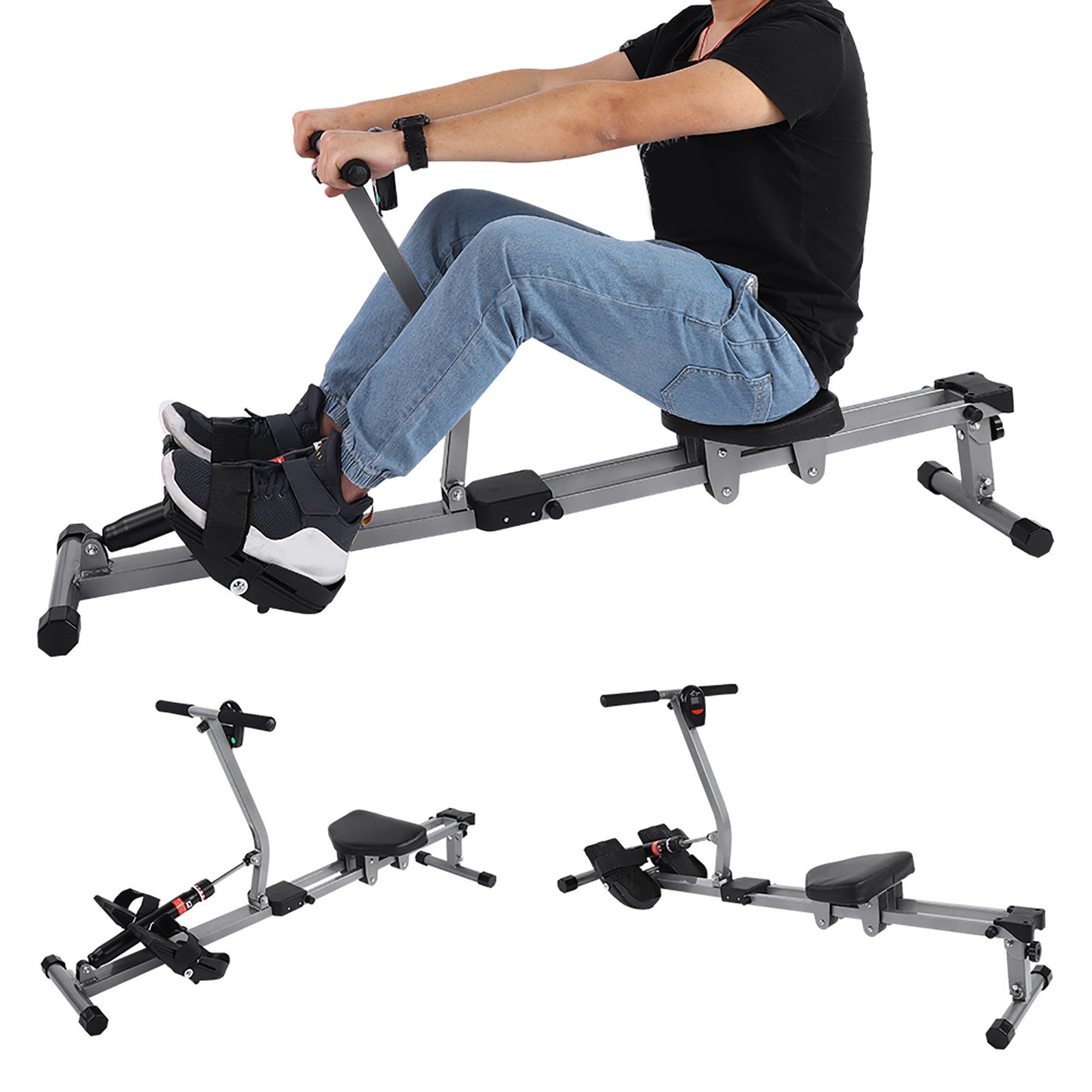 Steel Rowing Machine – Cardio Rower for Full-Body Workout & Home Gym Fitness