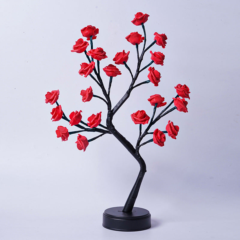 Flower Tree Rose Lamp – USB Fairy Light for Weddings, Valentine’s & Home Decor