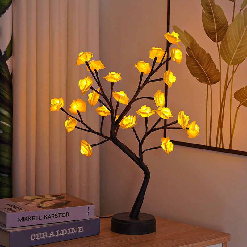 Flower Tree Rose Lamp – USB Fairy Light for Weddings, Valentine’s & Home Decor