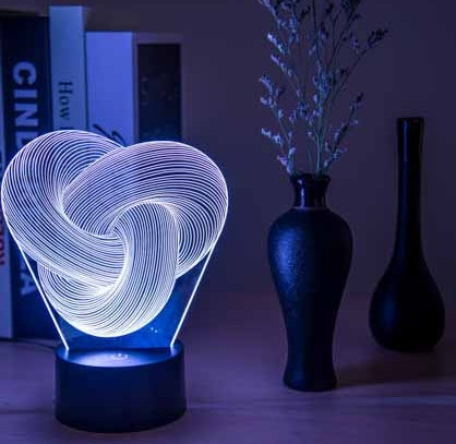 Twist Abstract LED 3D Night Light – Touch-Control Colorful Mood Lamp for Home & Gifts