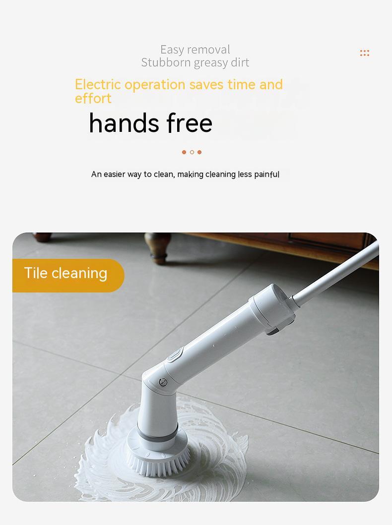 Electric Telescopic Scrubber – Multifunctional Long-Handle Cleaning Brush