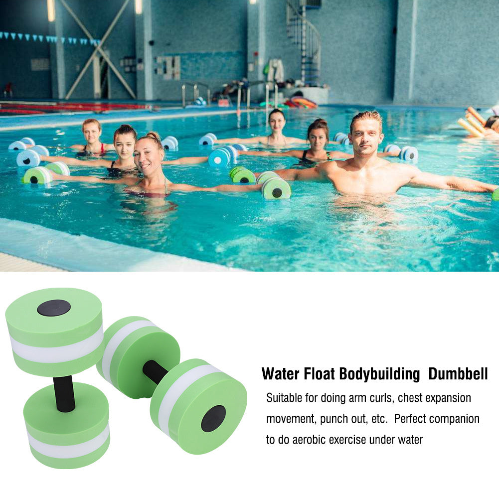 1 Pair Water Float Dumbbells – Fitness, Yoga & Bodybuilding Training Barbell (Green)