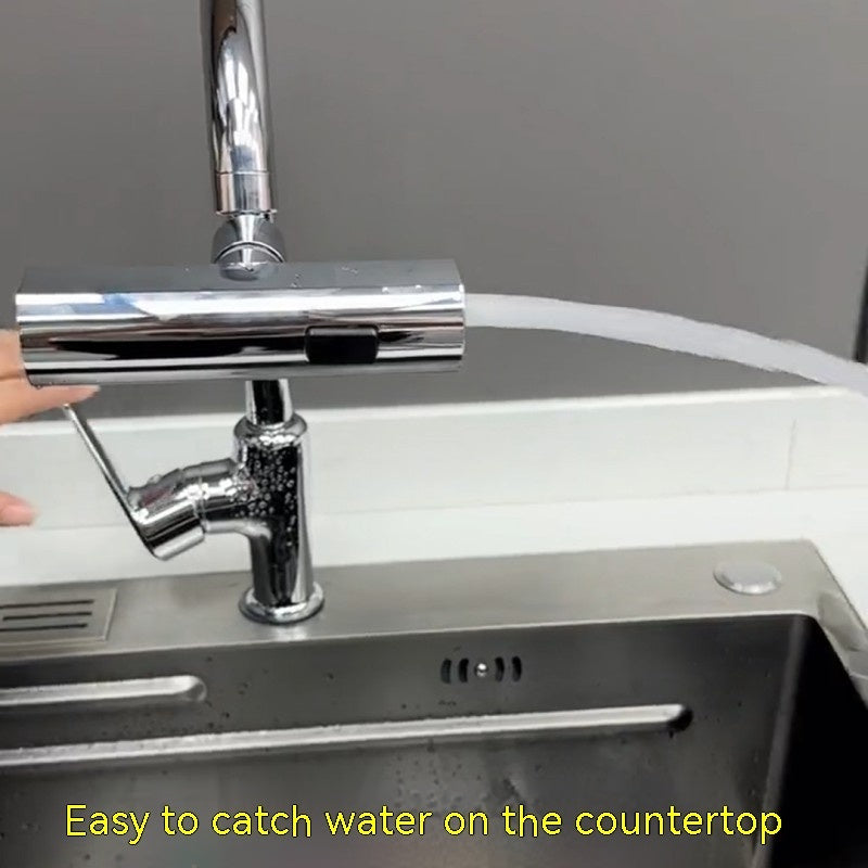 360° Rotating Kitchen Faucet Bubbler – Splash-Proof Waterfall Nozzle Extension