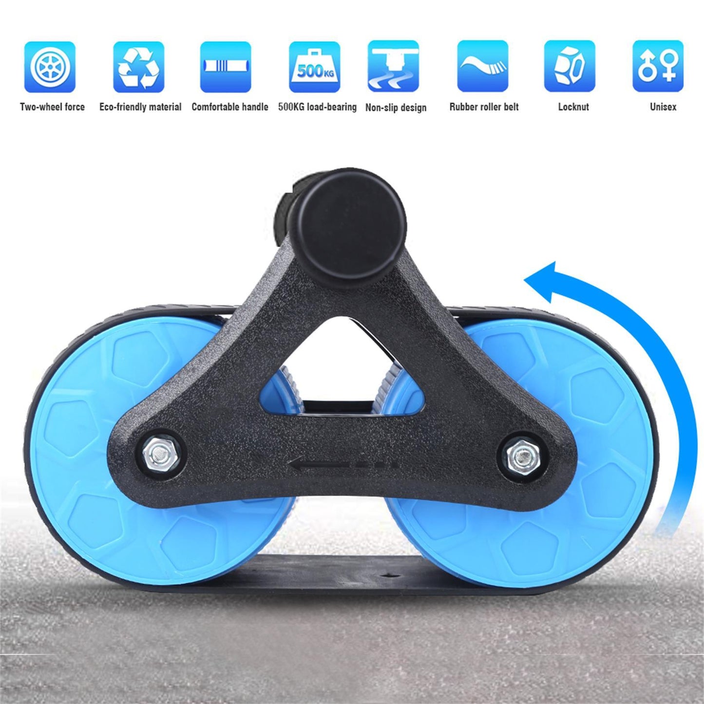 Springback Wheels Ab Roller – Silent Abdominal Exerciser for Core & Push-Up Training (Blue)