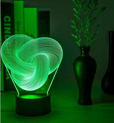 Twist Abstract LED 3D Night Light – Touch-Control Colorful Mood Lamp for Home & Gifts