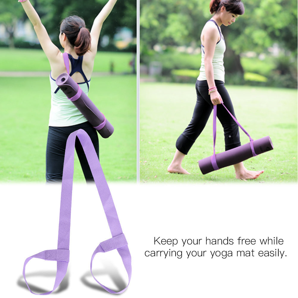 Adjustable Yoga Mat Sling Strap – Portable Carrier Belt for Gym & Travel (Light Purple)