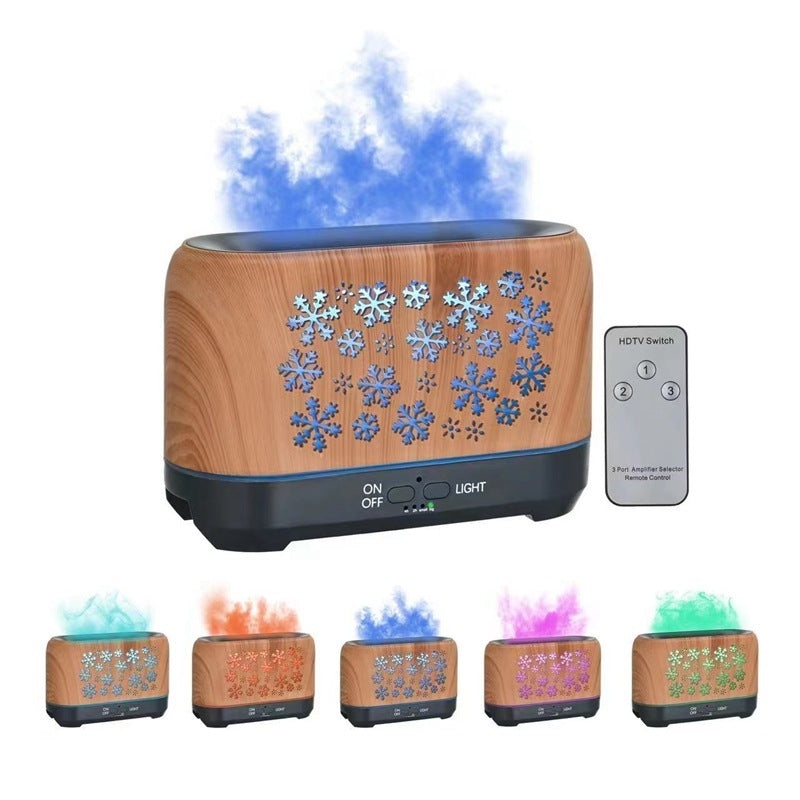 Christmas Snowflake Aromatherapy Humidifier – Colorful LED Diffuser for Home