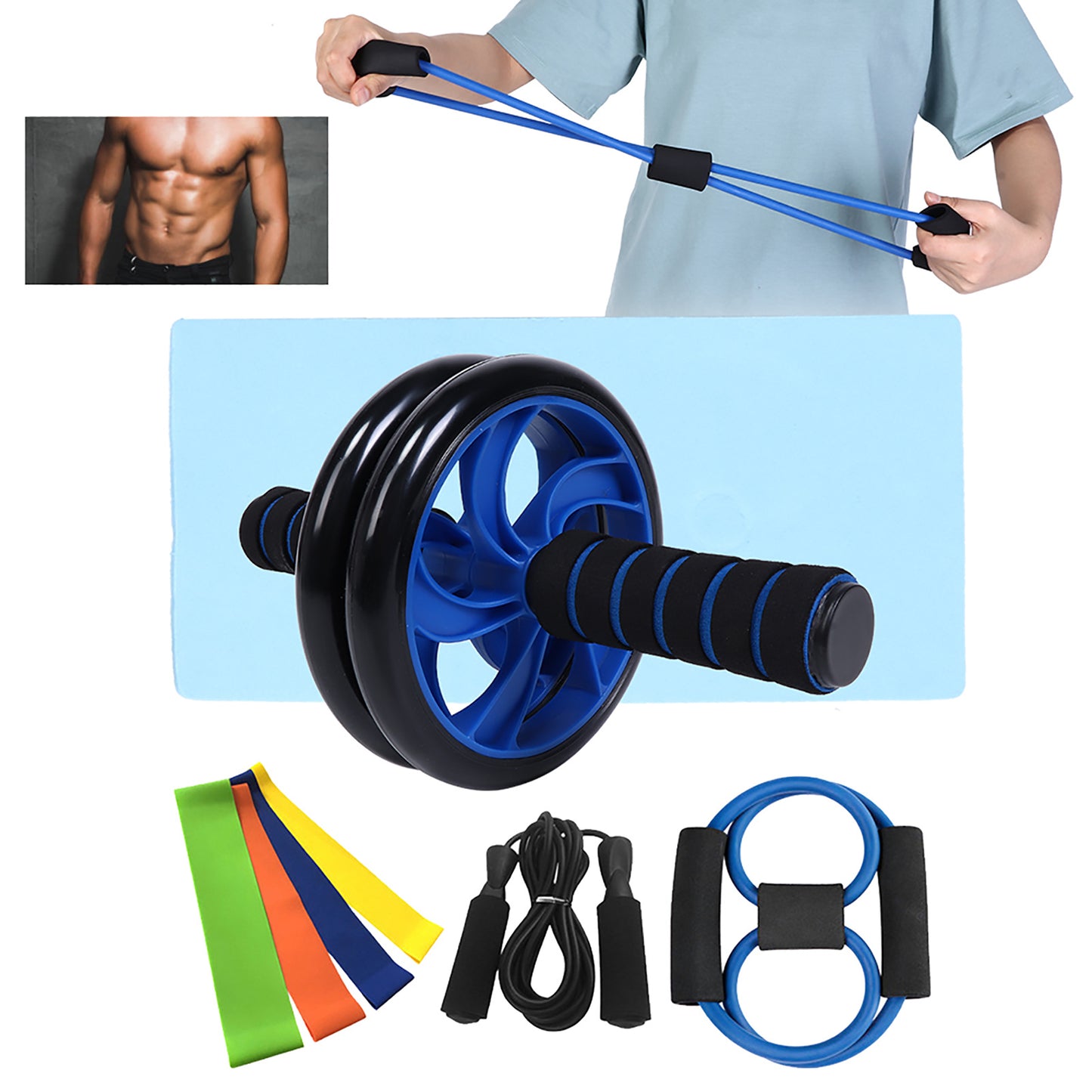 Abdominal Roller Wheel & Fitness Set – Complete Core & Strength Training Kit