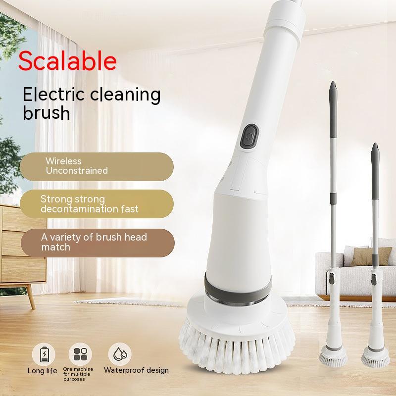 Electric Telescopic Scrubber – Multifunctional Long-Handle Cleaning Brush