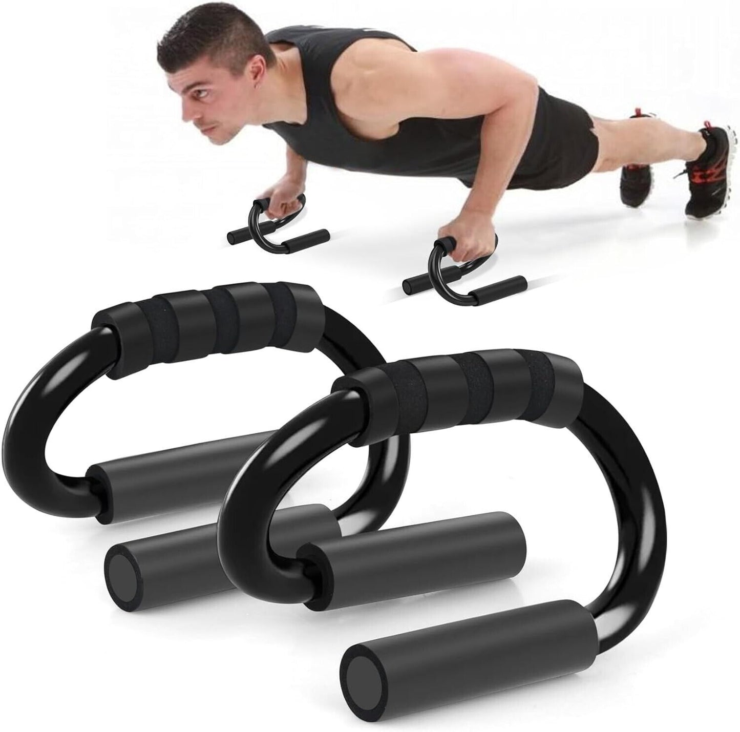 S-Shaped Push-Up Bars – Non-Slip Fitness Stand for Strength Training & Home Gym Workouts