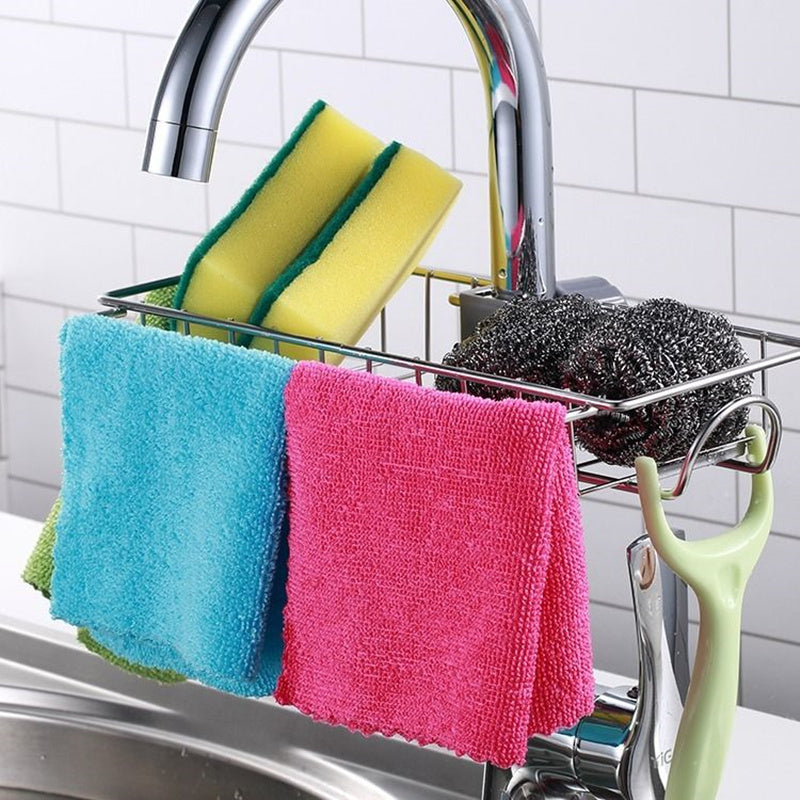 Adjustable Sink Drain Rack – Multi-Function Sponge & Soap Storage Organizer