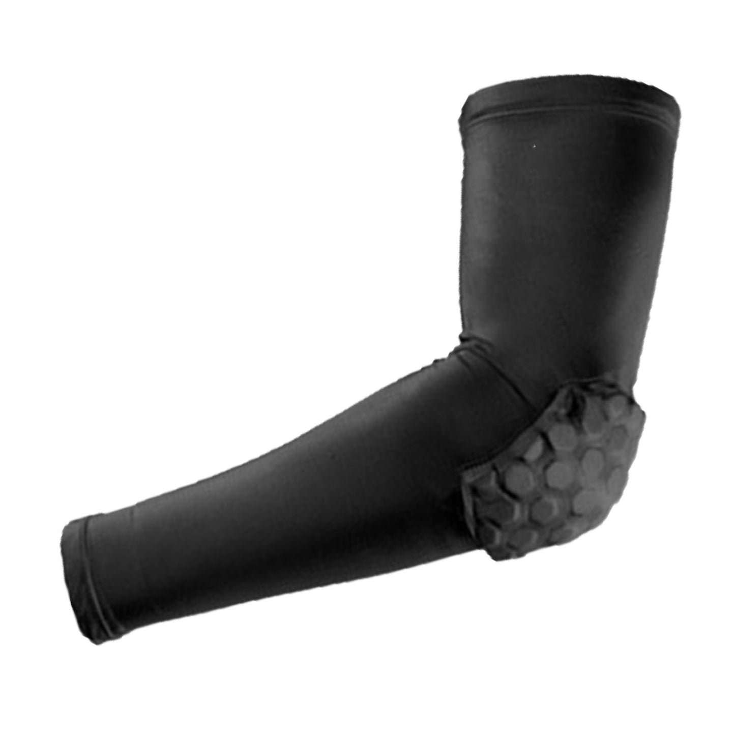 Sports Elbow Guard – Black Honeycomb-Padded Support Sleeve for Fitness & Injury Prevention