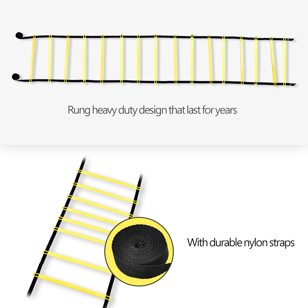 8m Agility Speed Training Ladder – Soccer & Football Fitness Drill Equipment (Yellow)