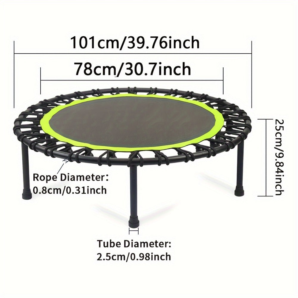 661 Lbs Fitness Trampoline – 40-Inch Mini Exercise Trampoline for Home & Garden Workouts