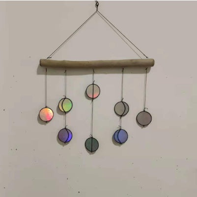 Rainbow Moon Phase Hanging Art – Boho Wall Decor