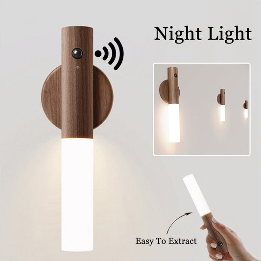 Auto LED Magnetic Wireless Night Light – USB Rechargeable Motion Sensor Lamp