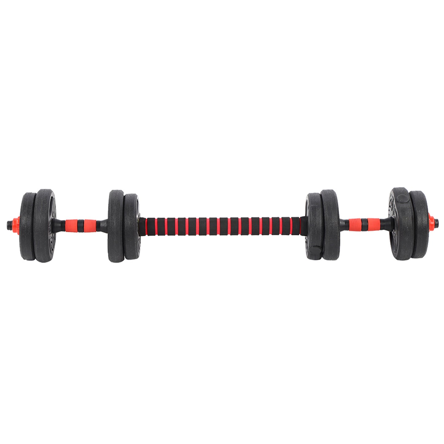 10KG Round Dumbbell Set with 40cm Connection Rod – Adjustable Home Fitness Equipment