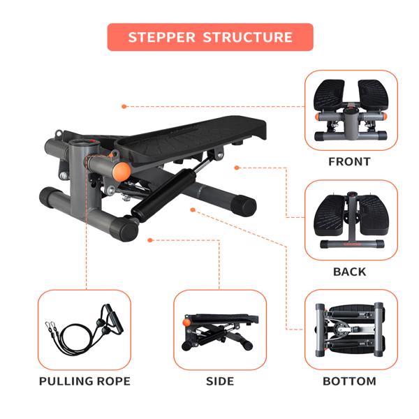 Mini Stepper with Resistance Bands & LCD Display – Compact Home Fitness Equipment