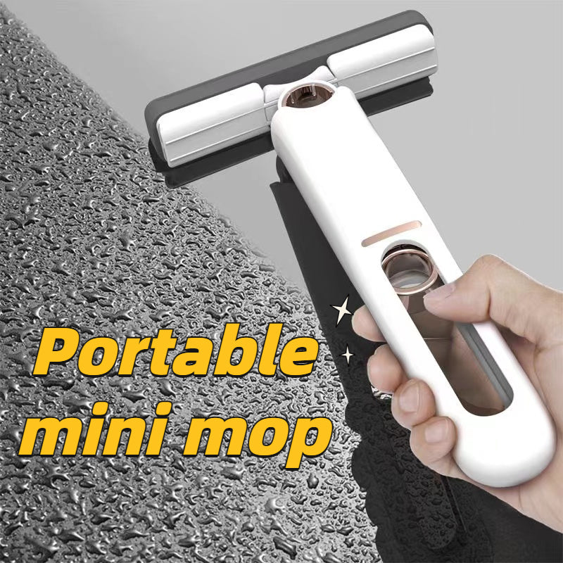 Portable Self-Squeeze Mini Mop – Hand Wash-Free Absorbent Cleaning Tool for Home & Car