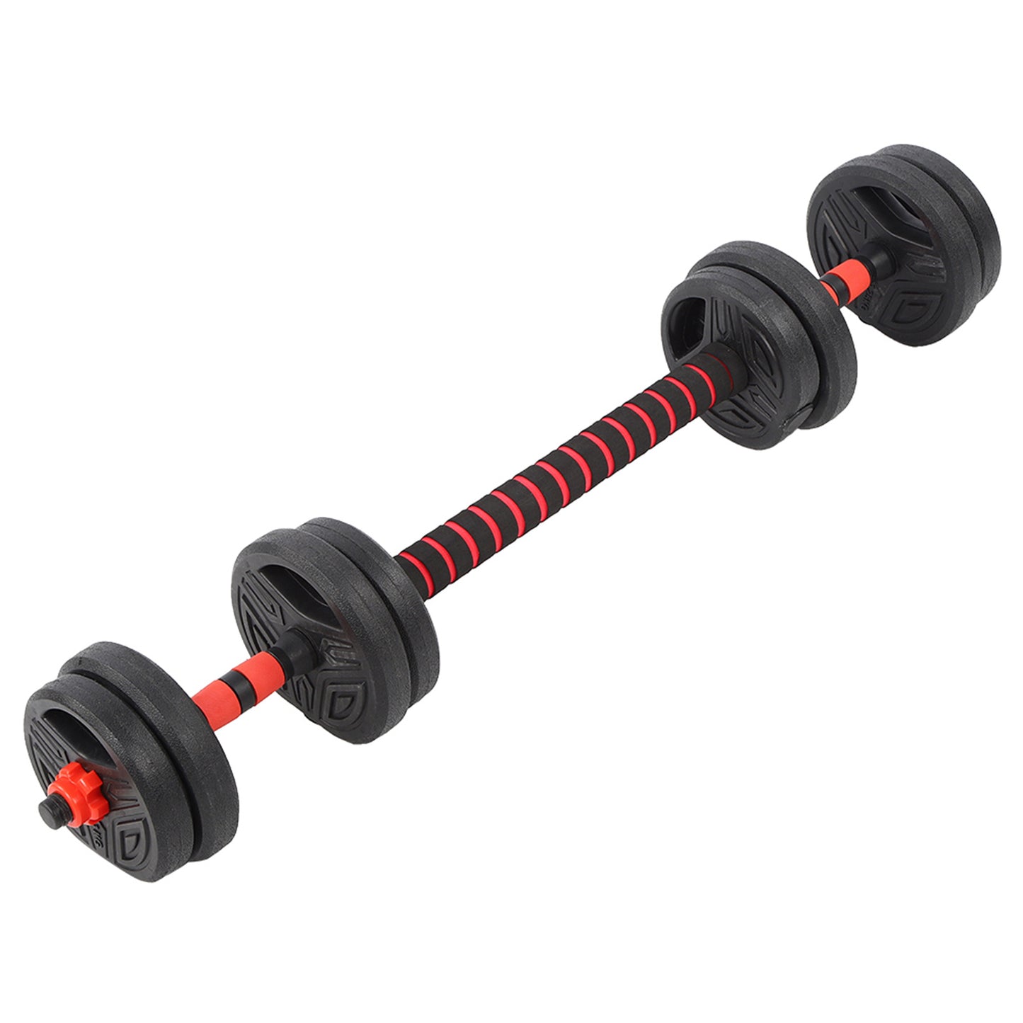 10KG Round Dumbbell Set with 40cm Connection Rod – Adjustable Home Fitness Equipment