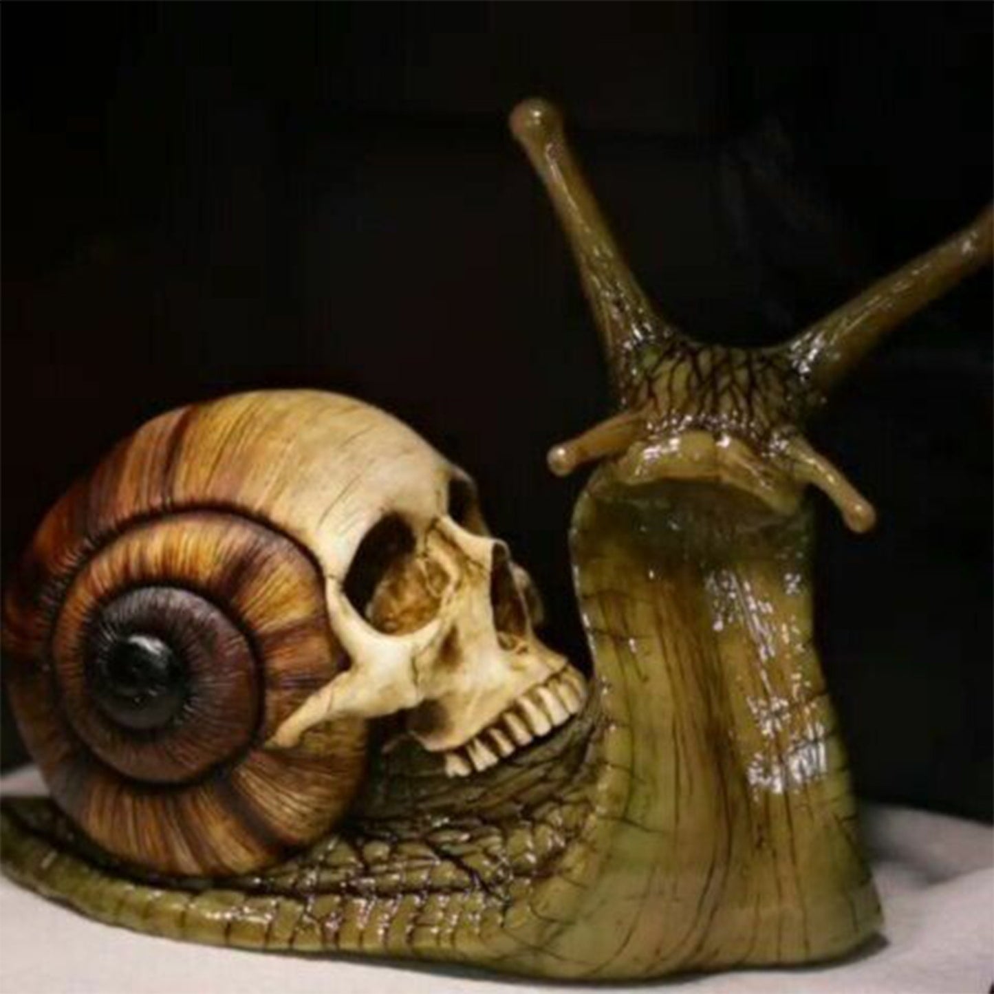 Gothic Snail Skull Sculpture – Unique Home & Patio Decor